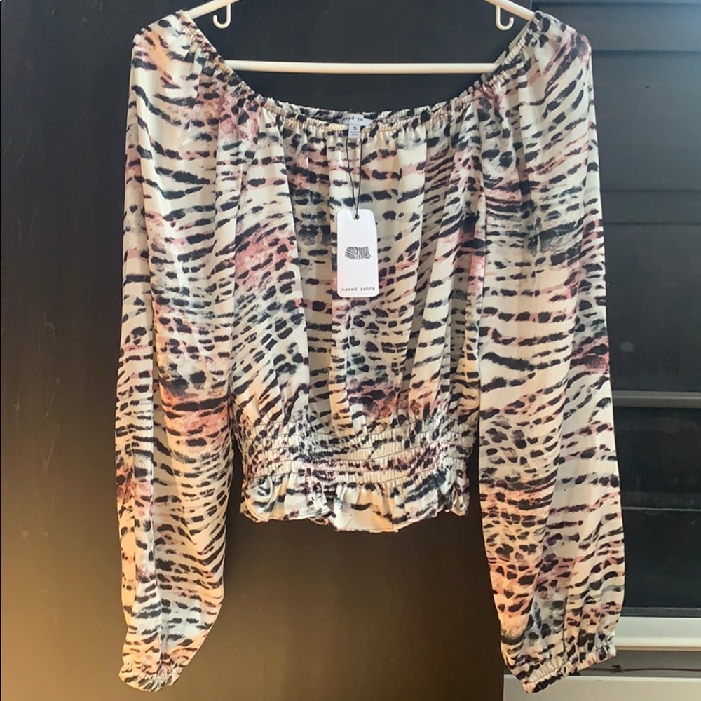 NWT off the shoulder animal print